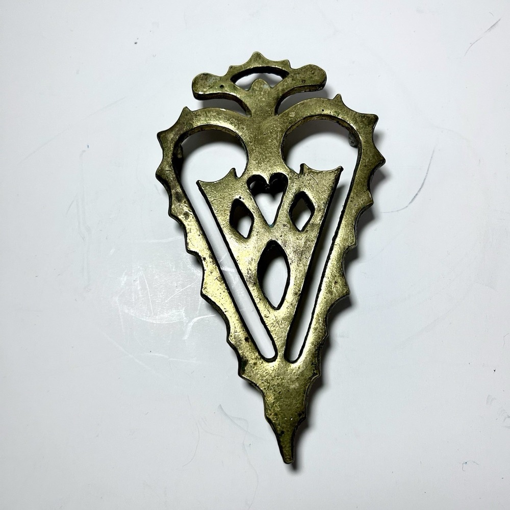 Mid Century Brass Heart Trivet